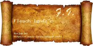 Flesch Ignác névjegykártya