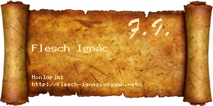 Flesch Ignác névjegykártya